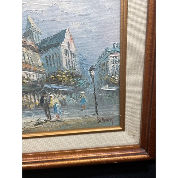 Vintage Burnett Oil Painting Paris Street Scene City Scene - Picture 3 of 8
